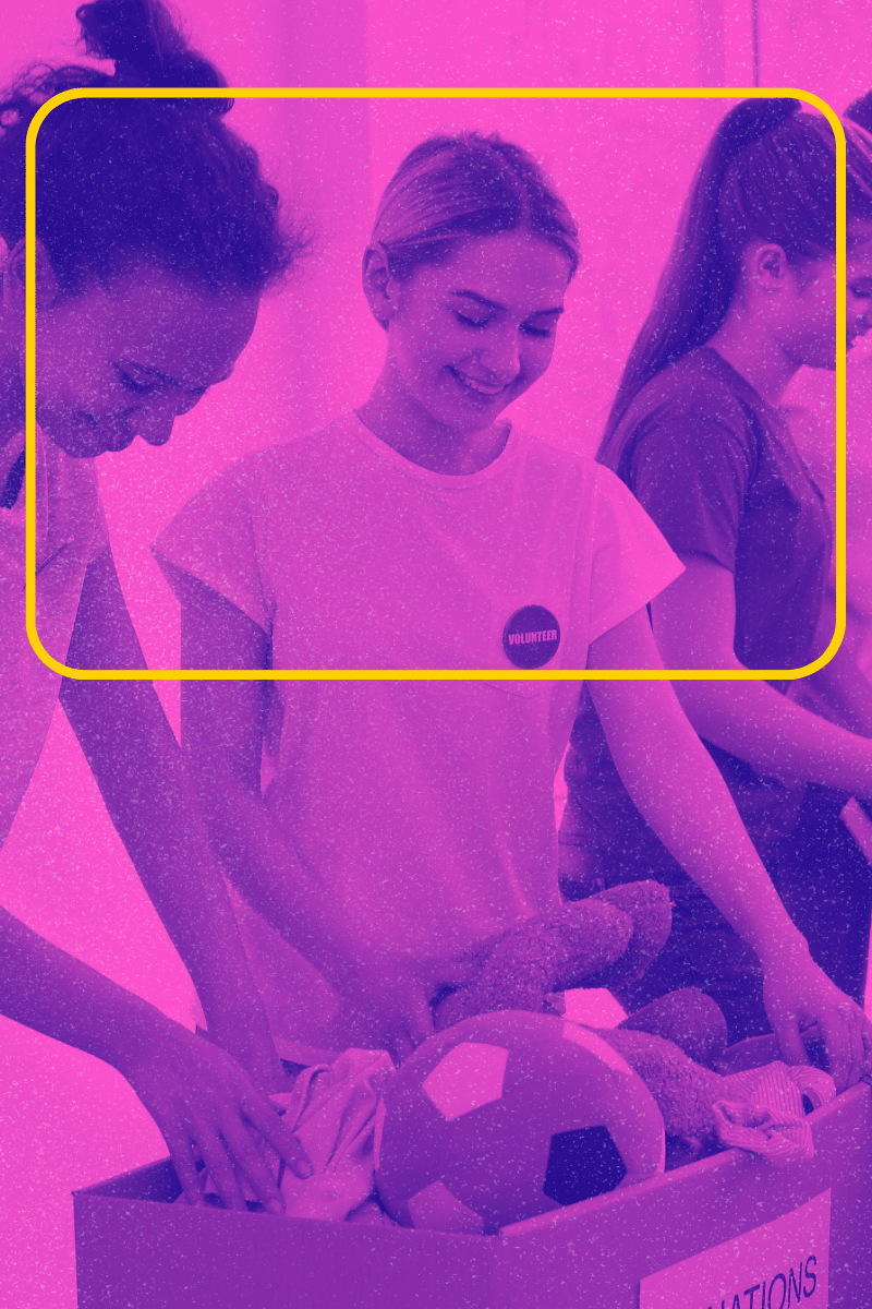 Friends volunteering together to help local communities during the summer.